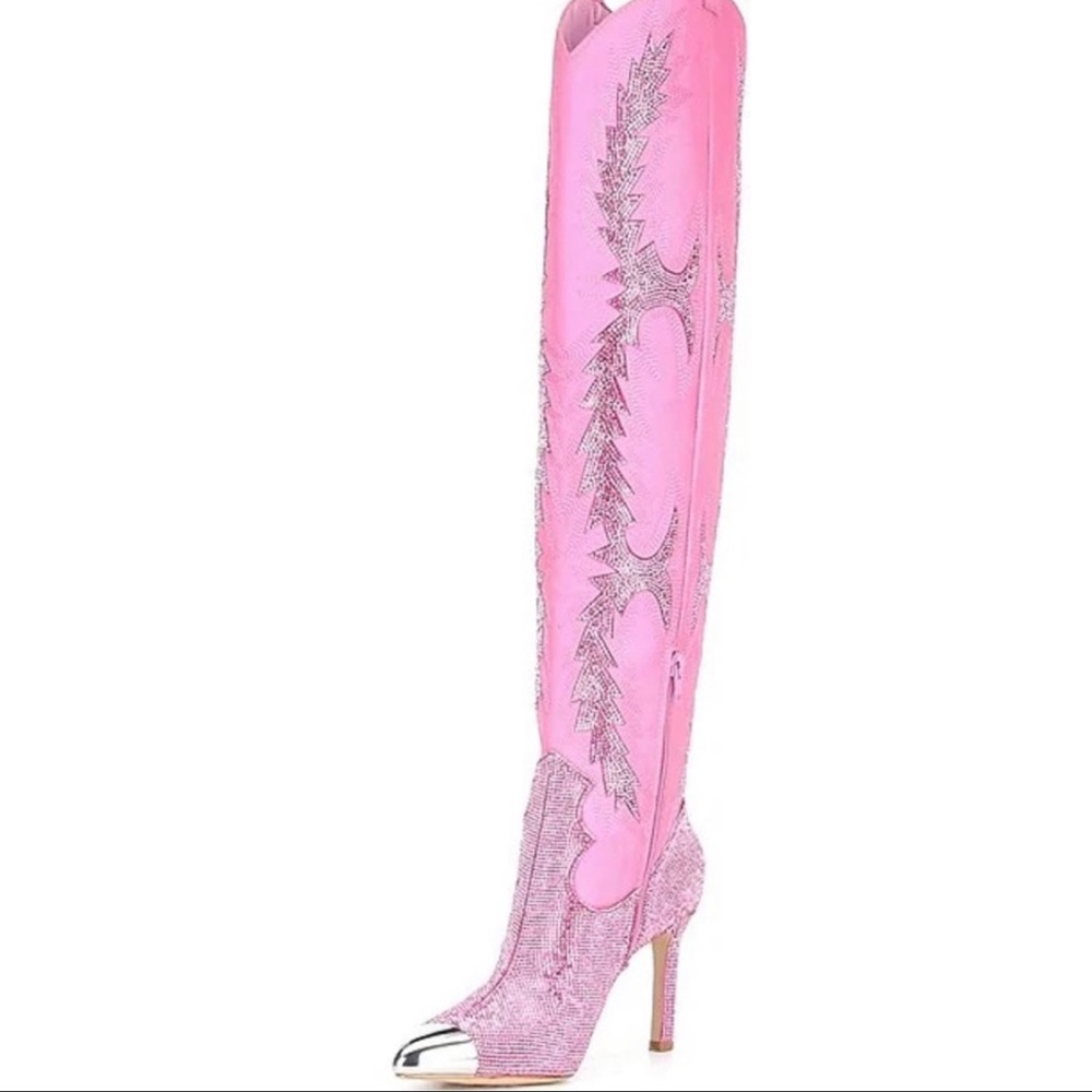 Gianni Bini Katyanna Over-the-Knee Rhinestone Embellished Western Dress Boots